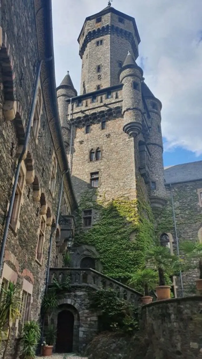 Ancient castle with ivy-covered stone walls, highlighting historical buildings with character that outshine modern designs.