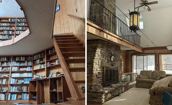 Abandoned Mansion With 2 Floor Library