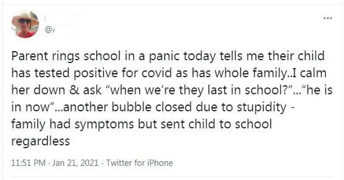Family Had Symptoms Of Covid But Sent Child To School Regardless