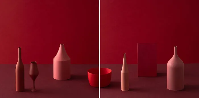 Still Life With A Red Bowl, Diptych, 2026 From The Series 'Near Monochrome Series, Forms Project' By Olena Zubach