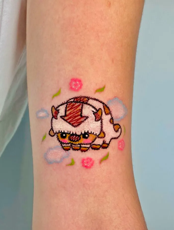 30 Tattoos By This Artist That Look Like They Were Scribbled With Pastel Crayons