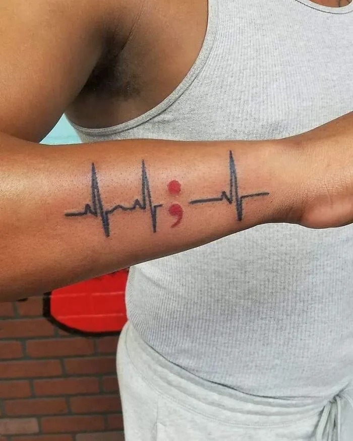Heartbeat (Ekg Line) Semicolon