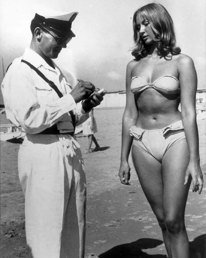 A Woman Is Ticketed For Wearing A Bikini, 1957