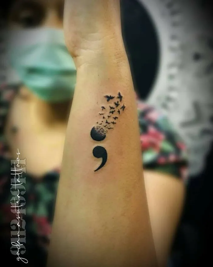 Feather Turning Into Birds Semicolon