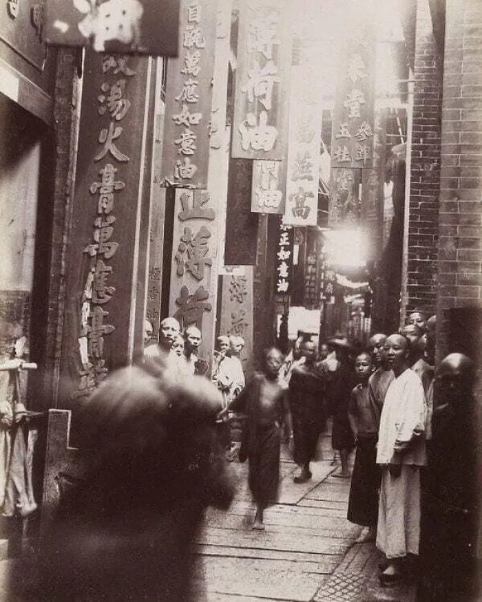 Street Scene In Guangzhou, China, 1880