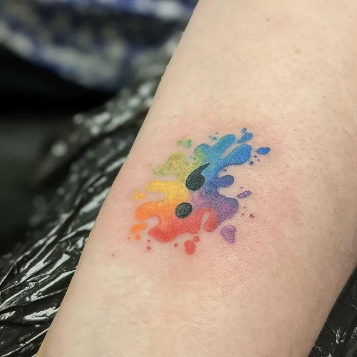 Watercolor Splash Semicolon