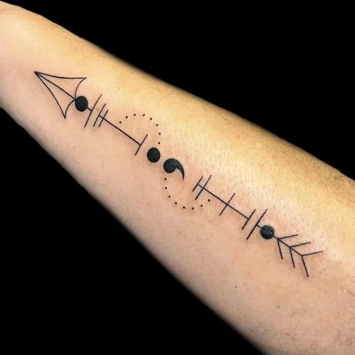 Arrow Semicolon Tattoo