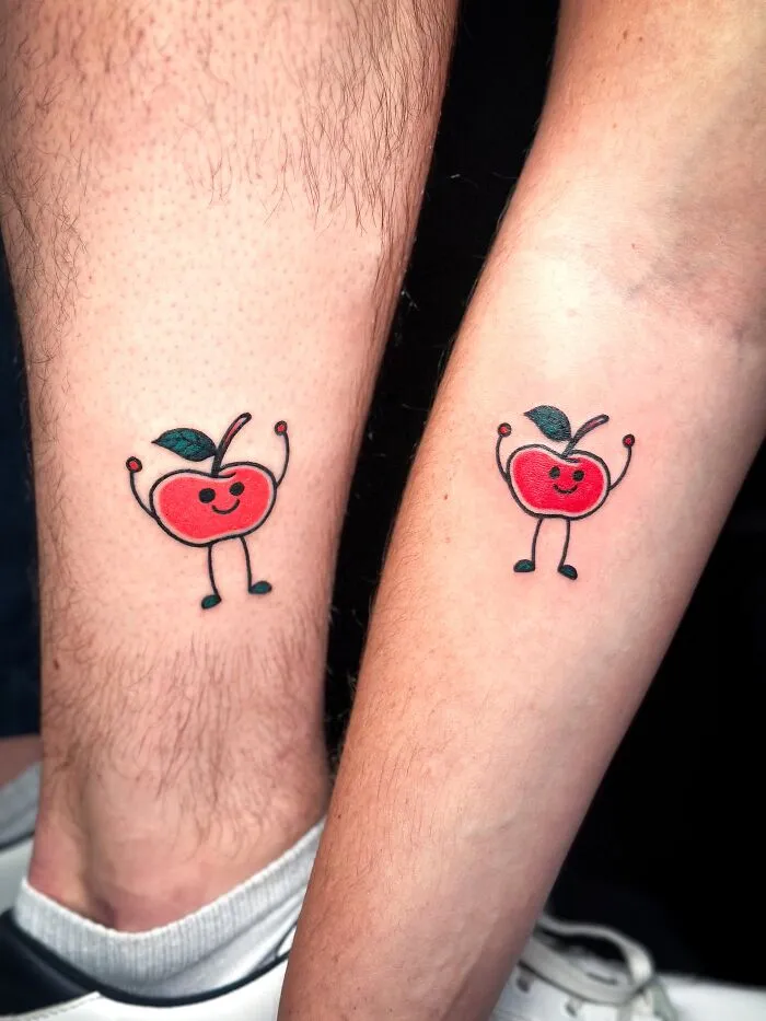 Husband And Wife, No Hidden Meaning, Just Two Apples Having A Lovely Time