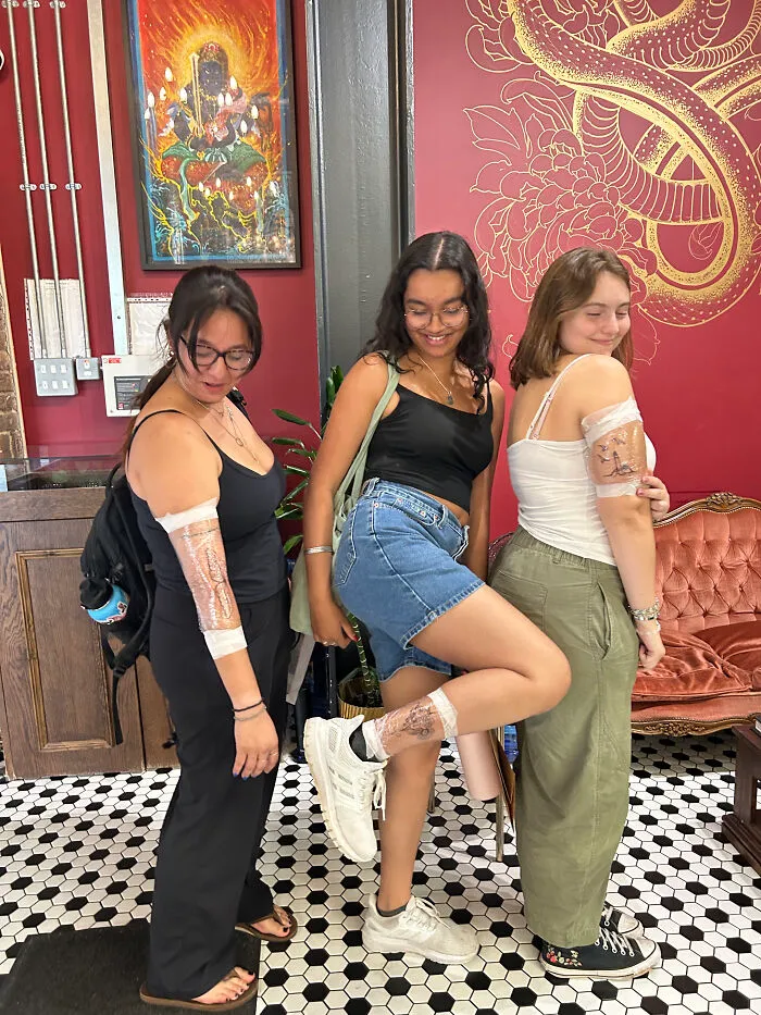 Three Friends, Three Tattoos, One Very Good Day
