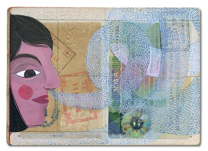 16 Beautiful Paintings Created Inside This Artist's Late Father's Passport