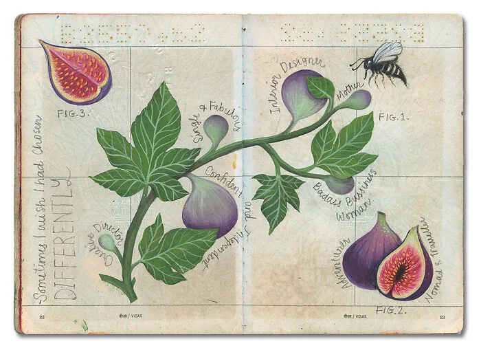 16 Beautiful Paintings Created Inside This Artist's Late Father's Passport