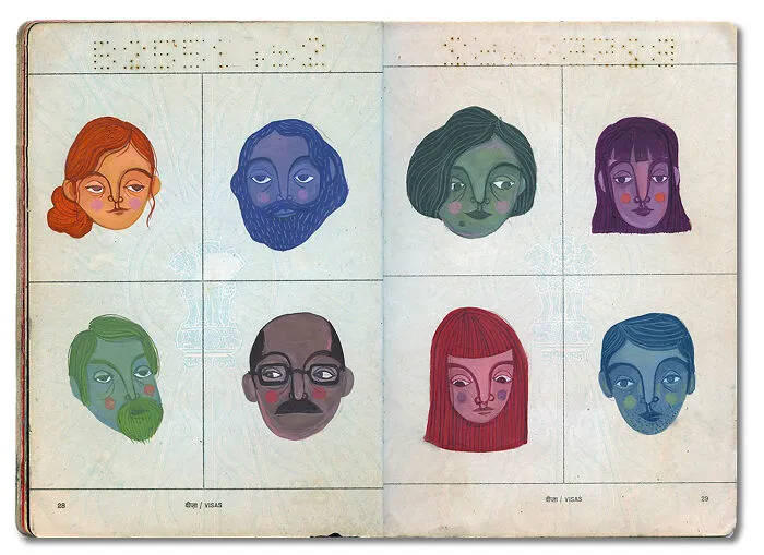 16 Beautiful Paintings Created Inside This Artist's Late Father's Passport