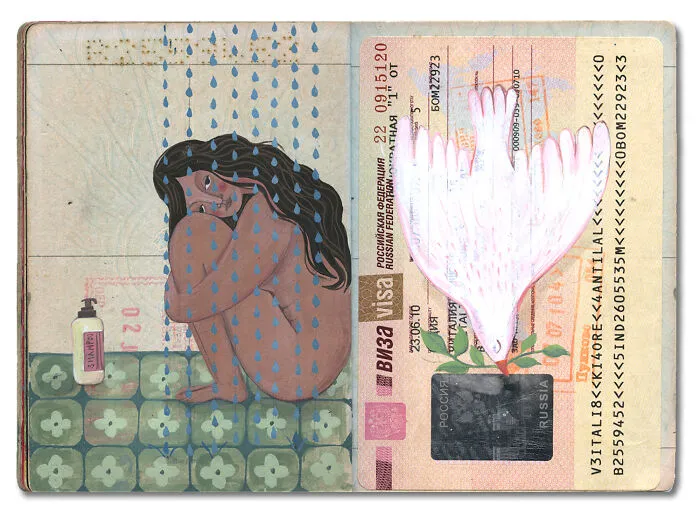 16 Beautiful Paintings Created Inside This Artist's Late Father's Passport