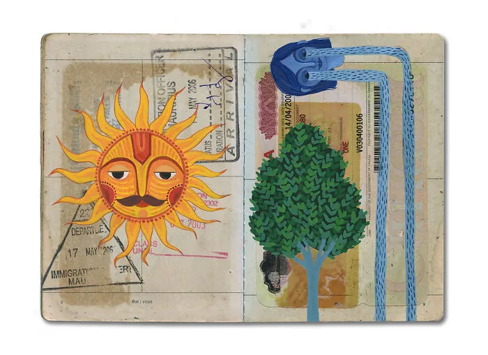 16 Beautiful Paintings Created Inside This Artist's Late Father's Passport