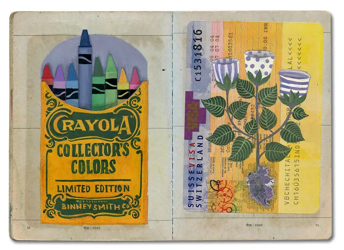 16 Beautiful Paintings Created Inside This Artist's Late Father's Passport