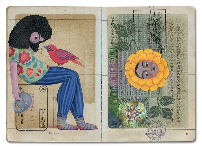 16 Beautiful Paintings Created Inside This Artist's Late Father's Passport