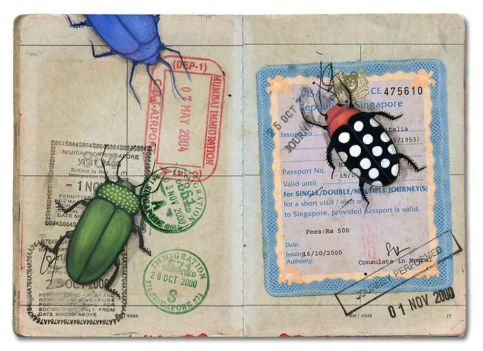 16 Beautiful Paintings Created Inside This Artist's Late Father's Passport