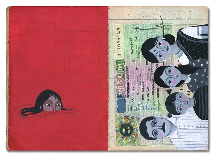 16 Beautiful Paintings Created Inside This Artist's Late Father's Passport