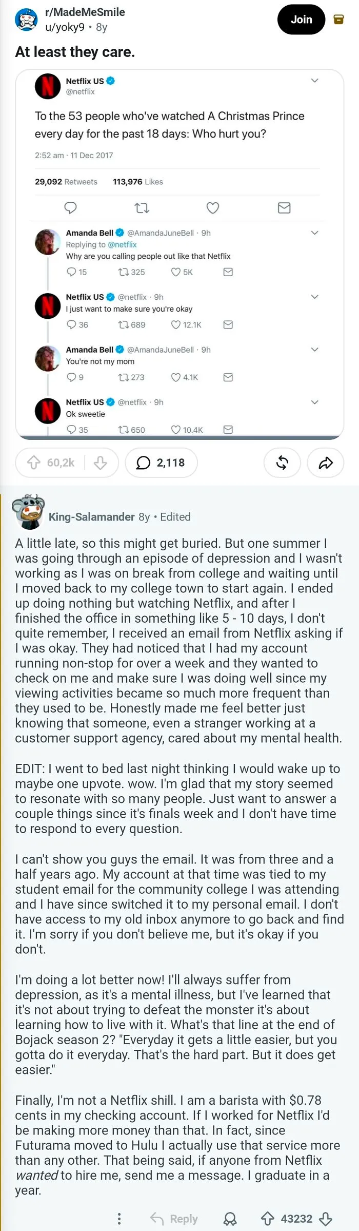 Netflix Gets Concerned For Redditor's Mental Health After They Binged The Office In 5-10 Days