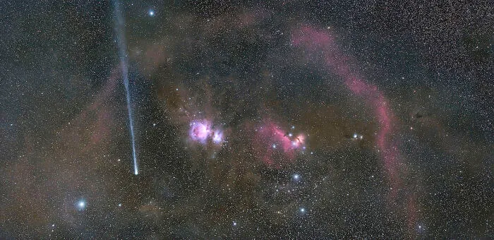 Comet C/2025 R3 Panstarrs In Orion By Kelvin Hennessy: Wide-Field Honorable Mention