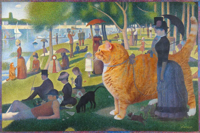 “A Sunday On La Grande Jatte With A Grand Cat”