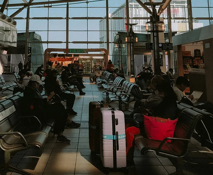 Crowded Paris Airport Seating