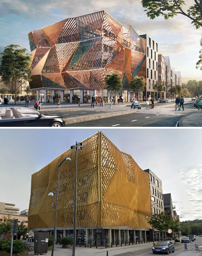 Spektrum In Nya Hovas. Rendering vs. Actual Result
