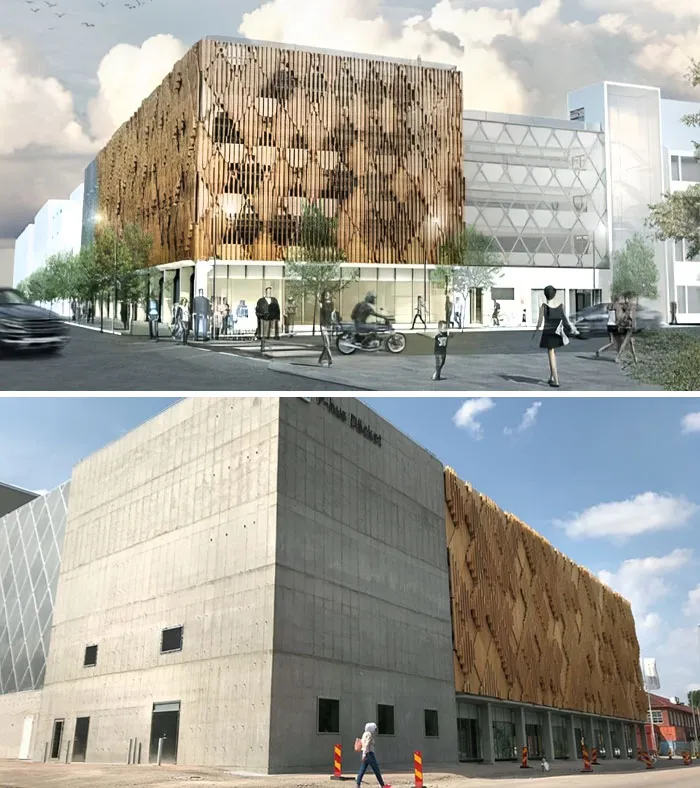La imagen renderizada se veía mucho mejor. Scandic Central en Örebro, Suecia.