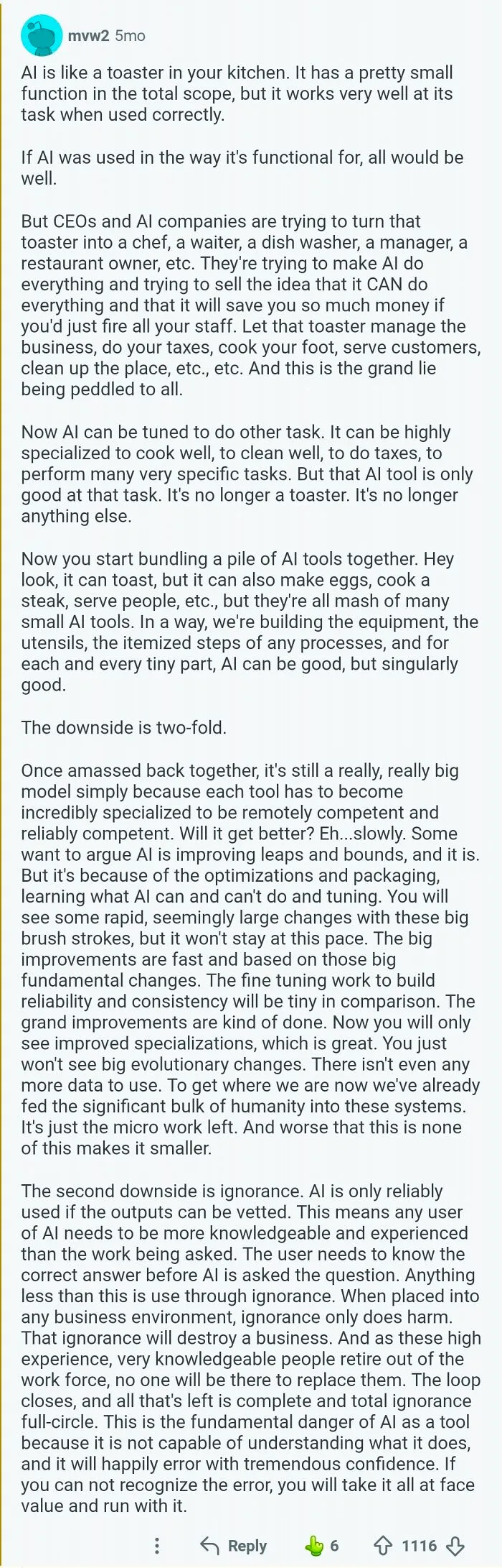 The Most Accurate And Succinct Summary Of The AI Hype-Bubble I Have Seen. The Good, The Bad, And The Stupid