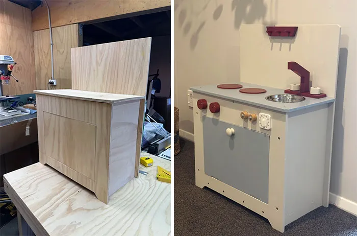 A Kitchen Cooking Range I Made For Our Toddler With Scrap Ply