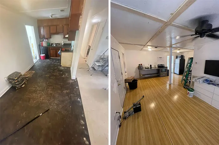 Upcycled Some Bowling Alley Lanes For Flooring In My Renovation Project!