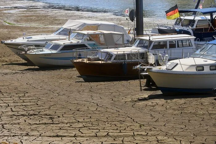 Low Water: Recreational Boat Harbor Is Dry