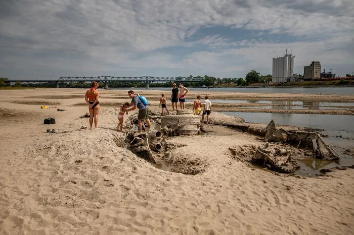 Remains Of An Old World War II-Era Ship In Hungary