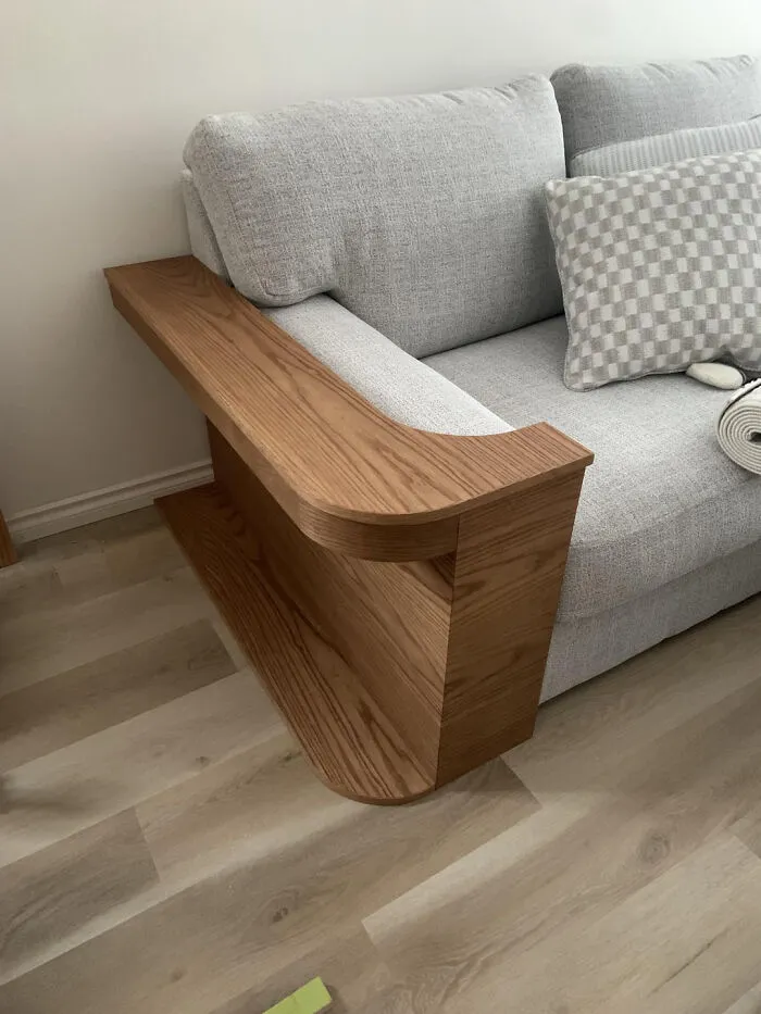 Fiancé Asked Me To Make An End Table For The New Couch To Protect It From A Bad Little Cat