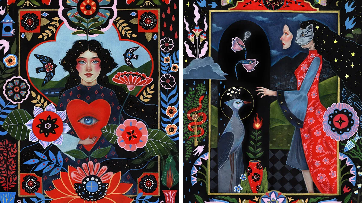 24 Enchanting Artworks By Aunia Kahn That Invite You Into A World Of Folk Art And Symbols