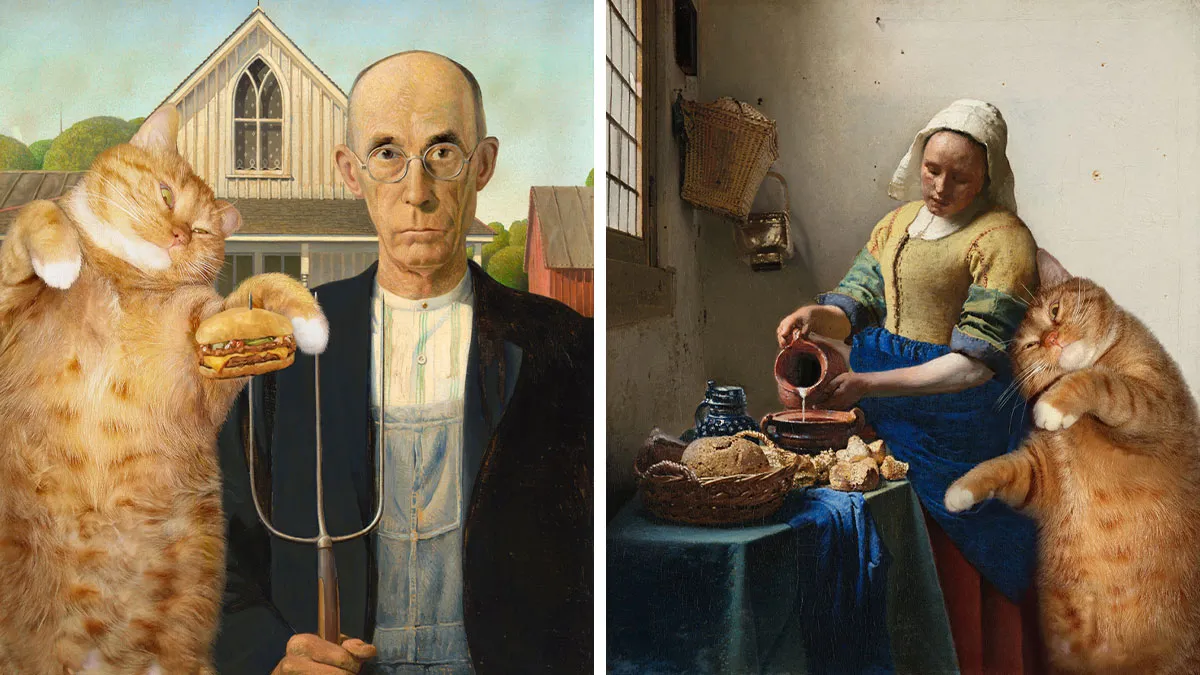 This Artist Inserts Her Fat Orange Cat Into Famous Paintings, And He Fits Right In (42 New Pics)