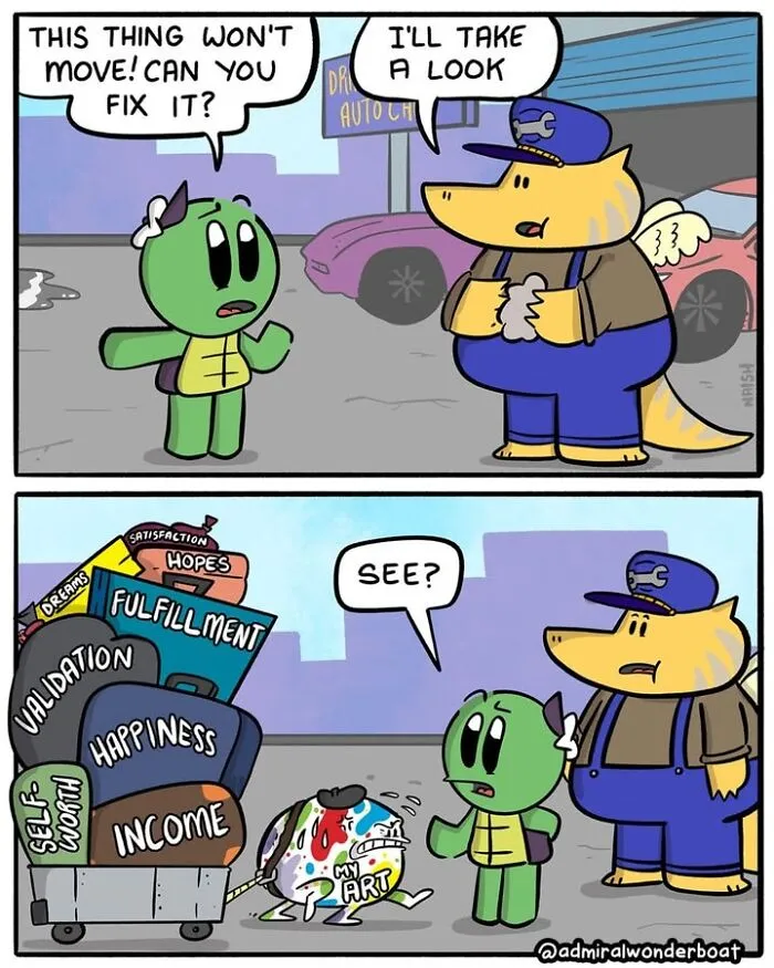 32 New Funny Comics About Life That Occasionally Take A Darkly Humorous Turn By This Artist