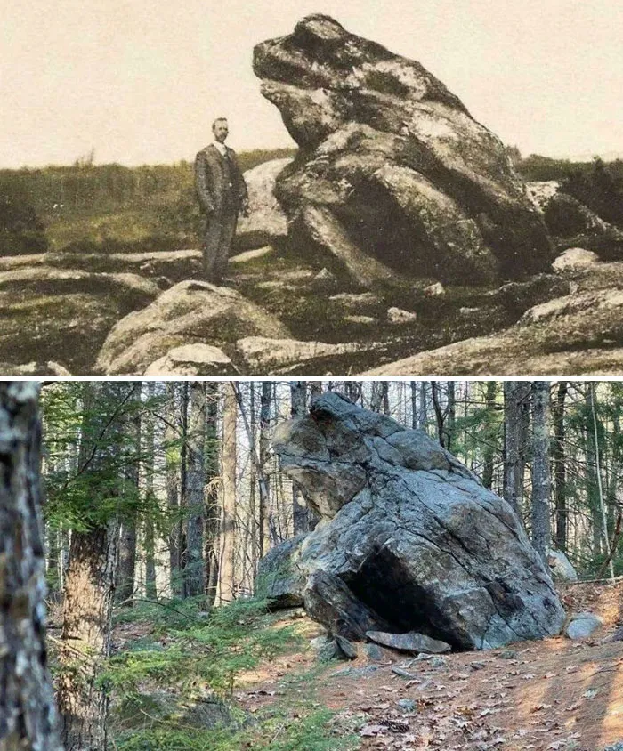Ever Seen This? ‘Frog Rock’ Then & Now Near New Boston, NH