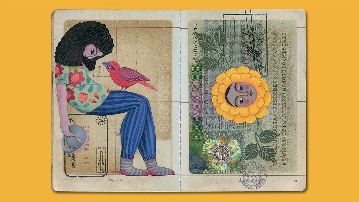 16 Beautiful Paintings Created Inside This Artist's Late Father's Passport
