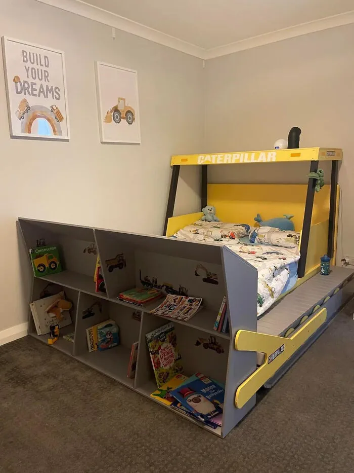 Made A Bulldozer Bed For My 2yo