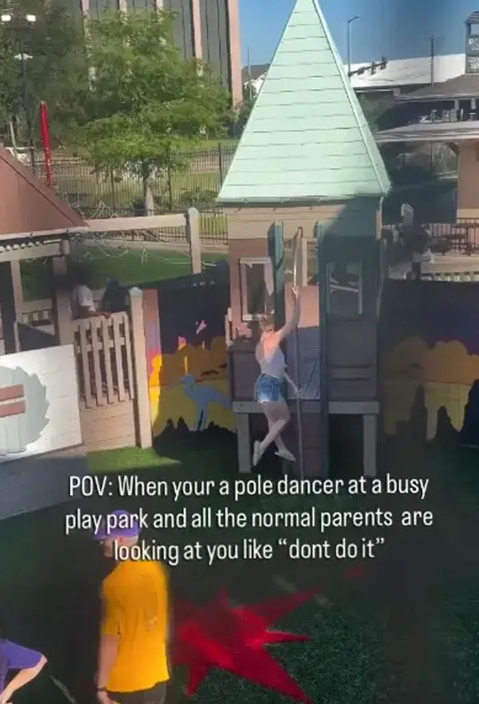 The Park Is A Perfect Place To Practice My Pole Dancing Skills