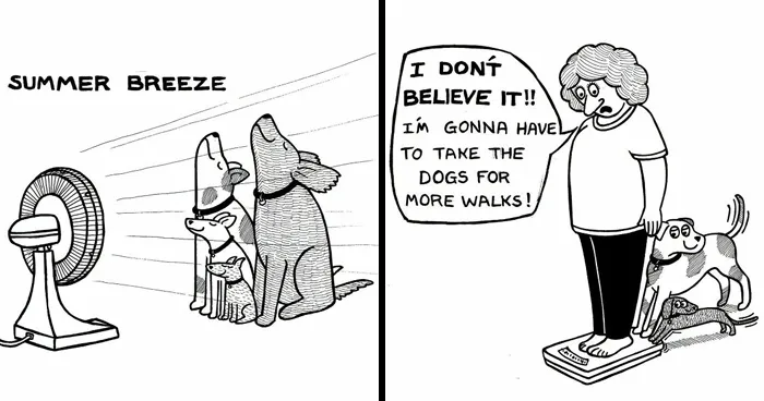 If You’re A Dog Owner, These 25 New “Off The Leash” Cartoons Might Totally Hit Home