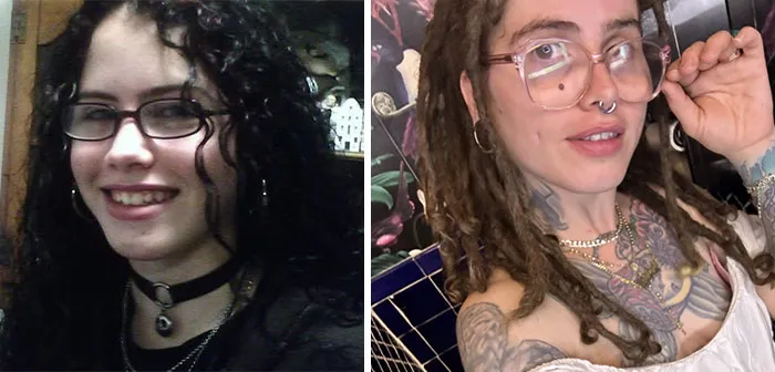 Side-by-side photo shows a person changed for the better over time, showcasing personal evolution and growth.