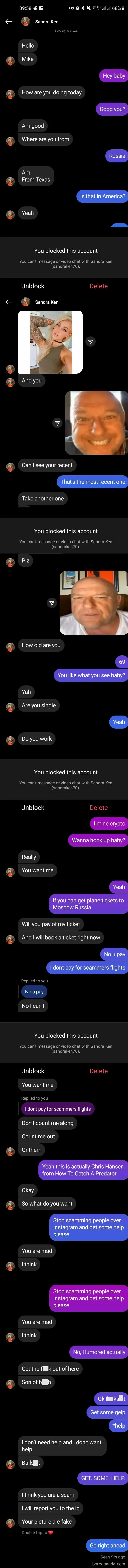 Scammers mess with the wrong person via text, trying to get money for plane tickets and claiming to be a victim.