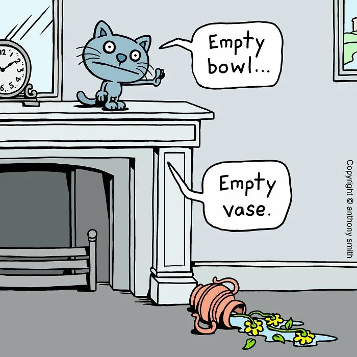 ‘Cattitude’: 30 New Funny Comics By This Artist Showcasing Daily Struggles In A Cat’s Life