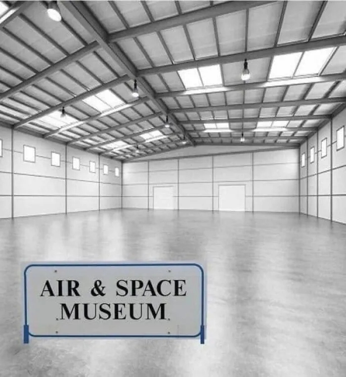 Funny meme showing empty Air and Space Museum space