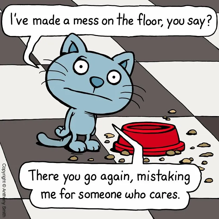 ‘Cattitude’: 30 New Funny Comics By This Artist Showcasing Daily Struggles In A Cat’s Life