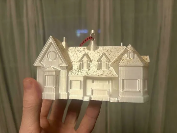 I Modeled And 3D Printed My Grandma’s House As A Christmas Ornament. Hope She Likes