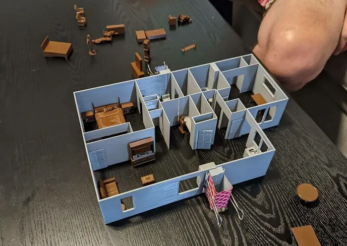 My Dad Is Moving Into A New Condo And 3D Printed The Floorplan And Scale Models Of His Stuff