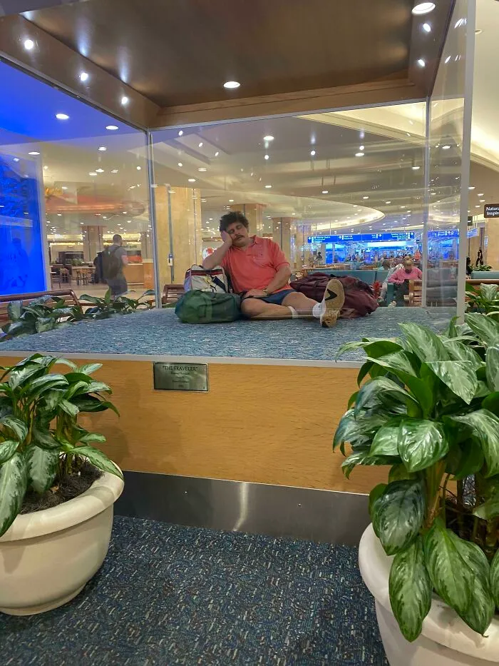 Statue At The Orlando Airport. Inspired By Dads From The 80s